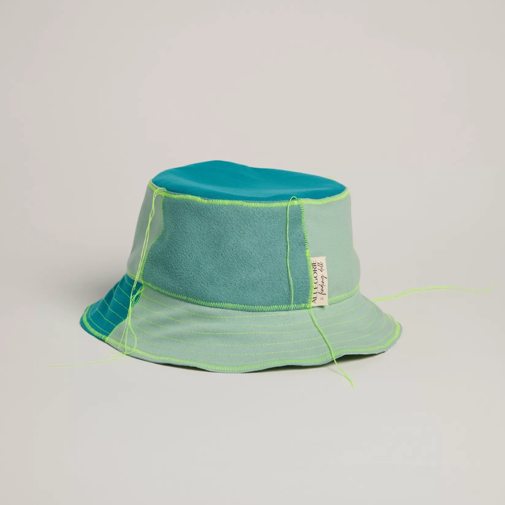 Cheap Allégorie A x F: Color-Blocked Bucket Hat, "Forever Green"