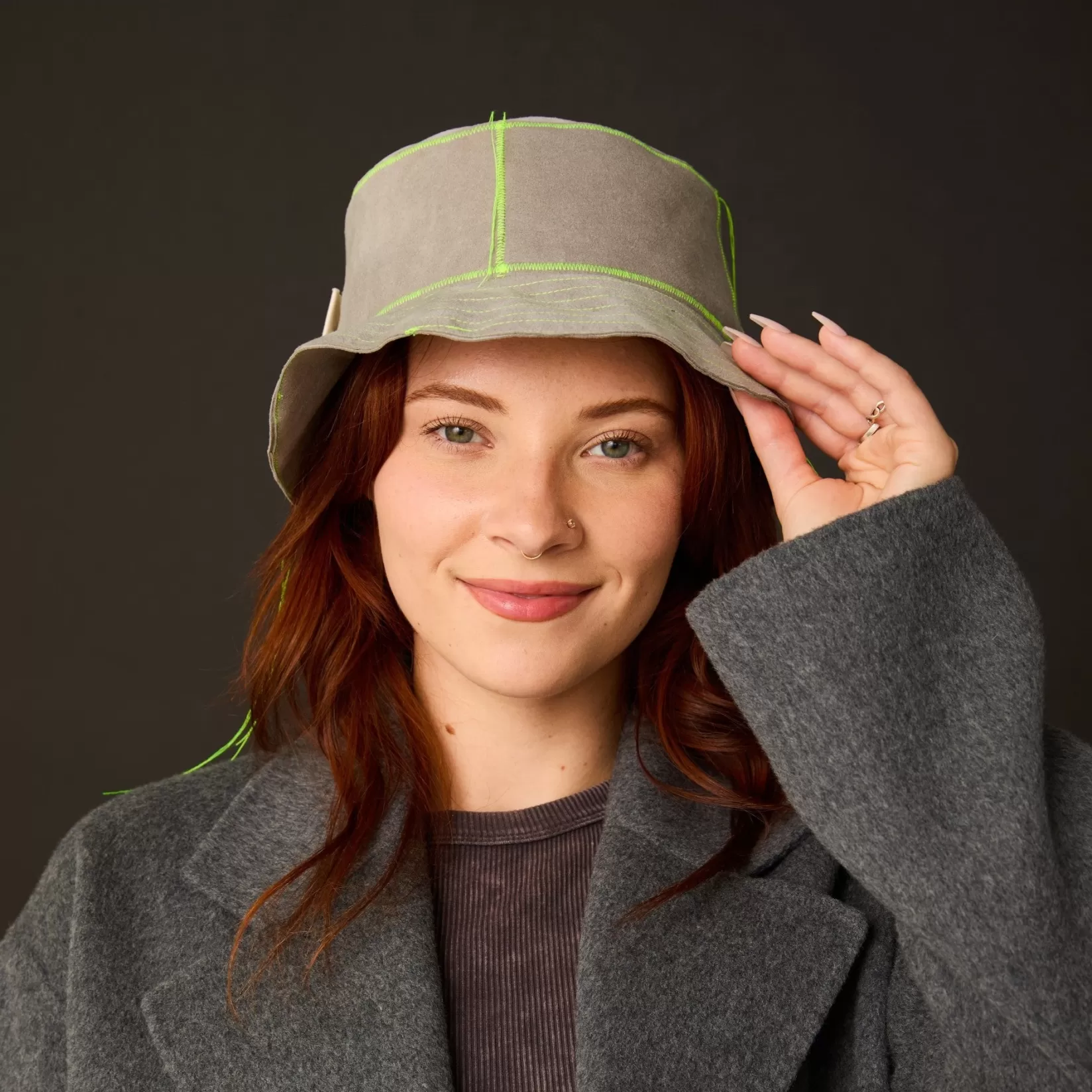 Sale Allégorie A x F: Color-Blocked Bucket Hat, Misty Winter