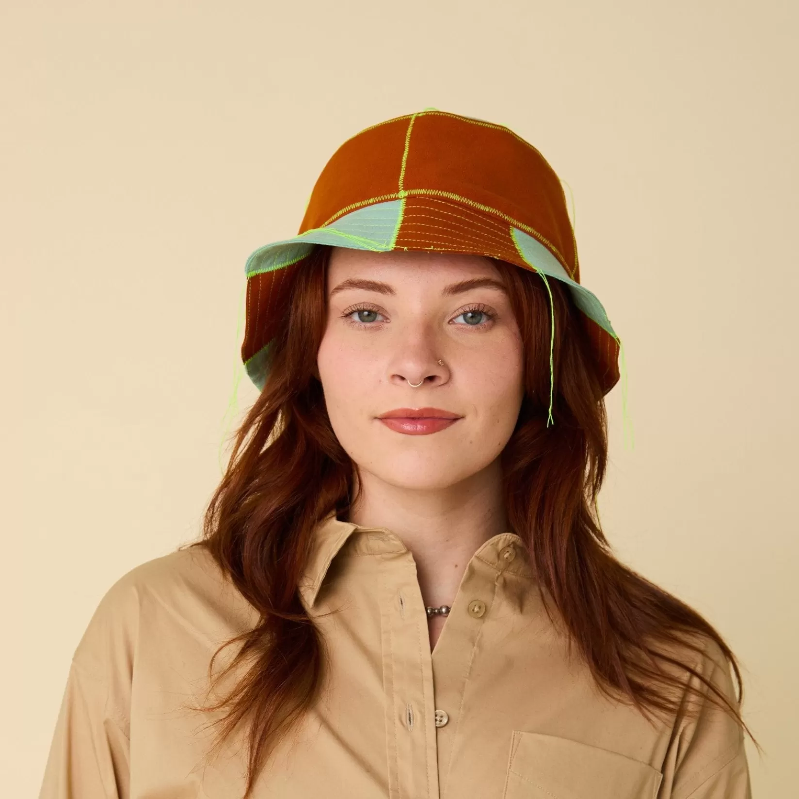 Clearance Allégorie A x F: Color-Blocked Bucket Hat, "Sunset"