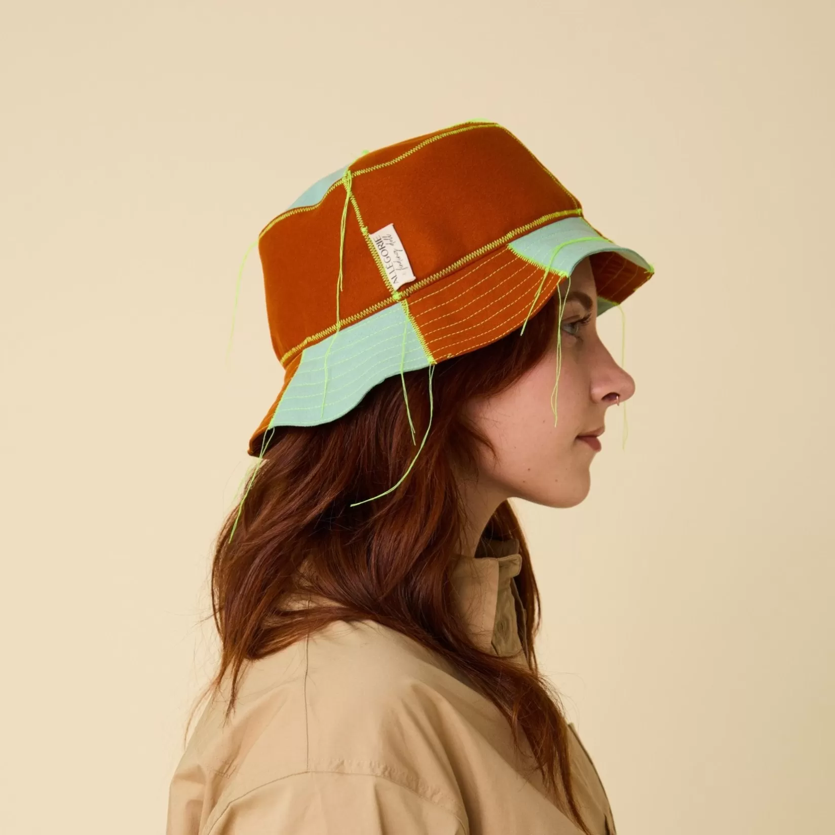 Clearance Allégorie A x F: Color-Blocked Bucket Hat, "Sunset"